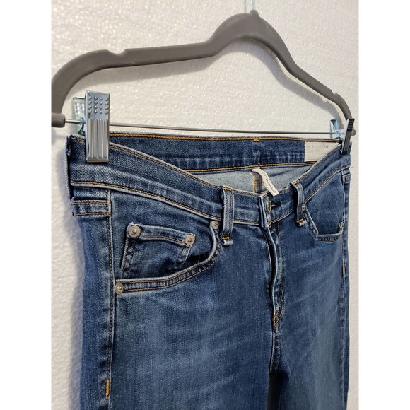Rag & Bone Straight Leg Jeans in Clean La Paz Frayed Hem Blue Women's Size 29 - Picture 5 of 12